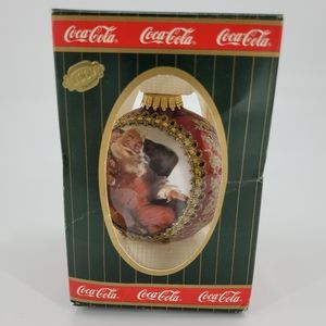 Vintage 1995 Coca-Cola Trim Tree Christmas Ornament Ball Santa Circa 1960 Design